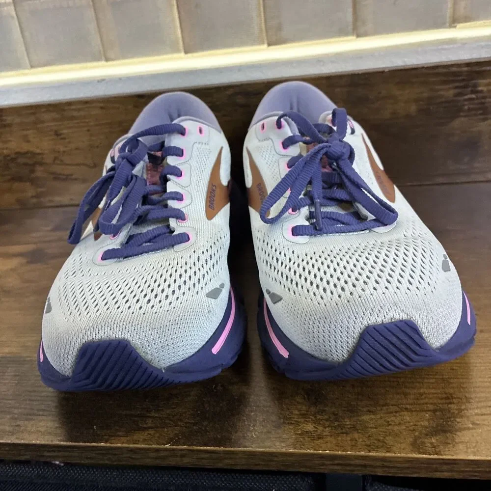 Brooks Ghost 15 Shoes Womens Size 9 Gray Mesh Athletic Running Shoes 1203801B492